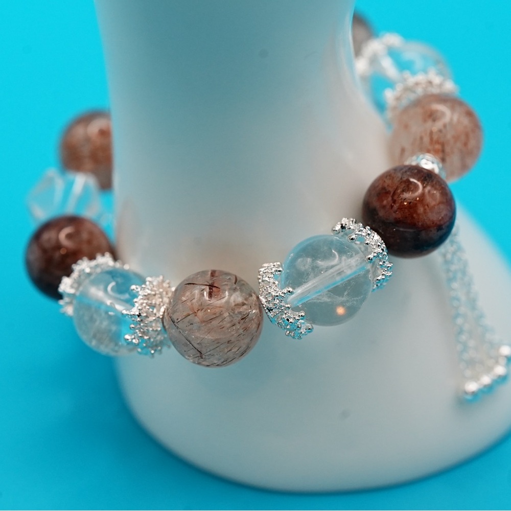 Elegant Brown and Clear Beaded Bracelet